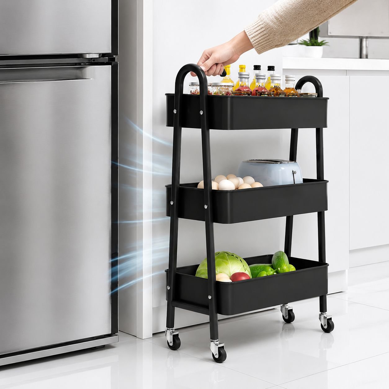 Estante multiusos extraíble para cocina, baño y dormitorio