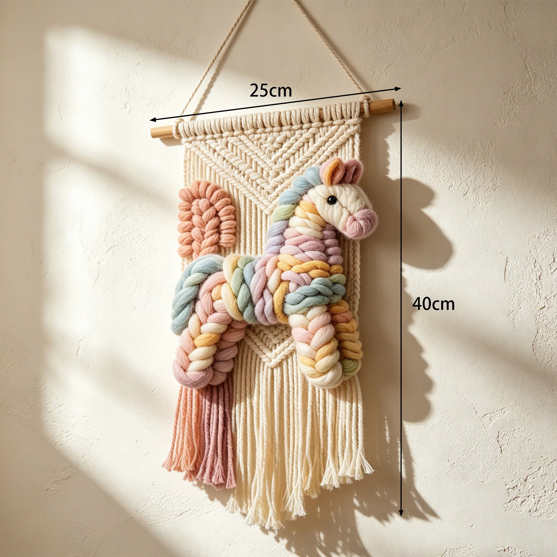Gobelin handmade w tęczowych barwach