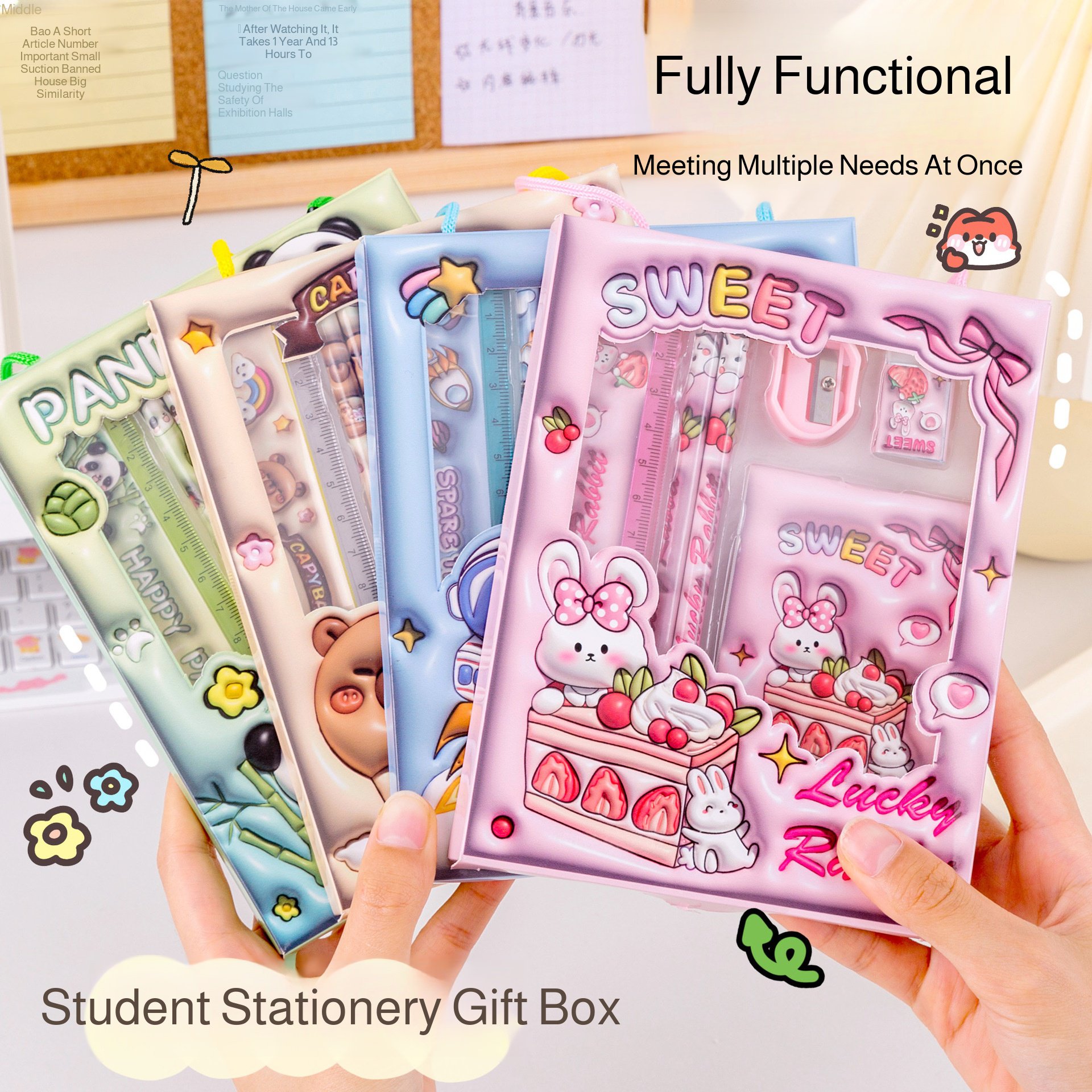 Learning supplies Stationery Stationery One set for all Pencil Handheld Gift Cute Cartoon Stationery