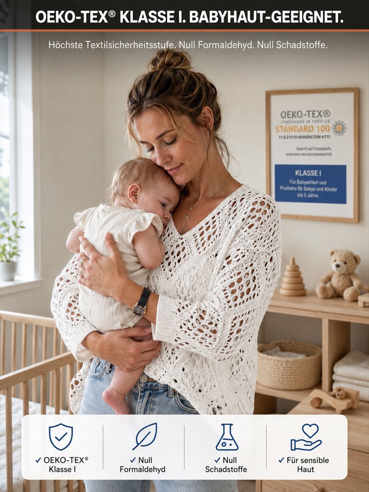 Damen-Boho-Top in Beige mit V-Ausschnitt und Häkeldetail