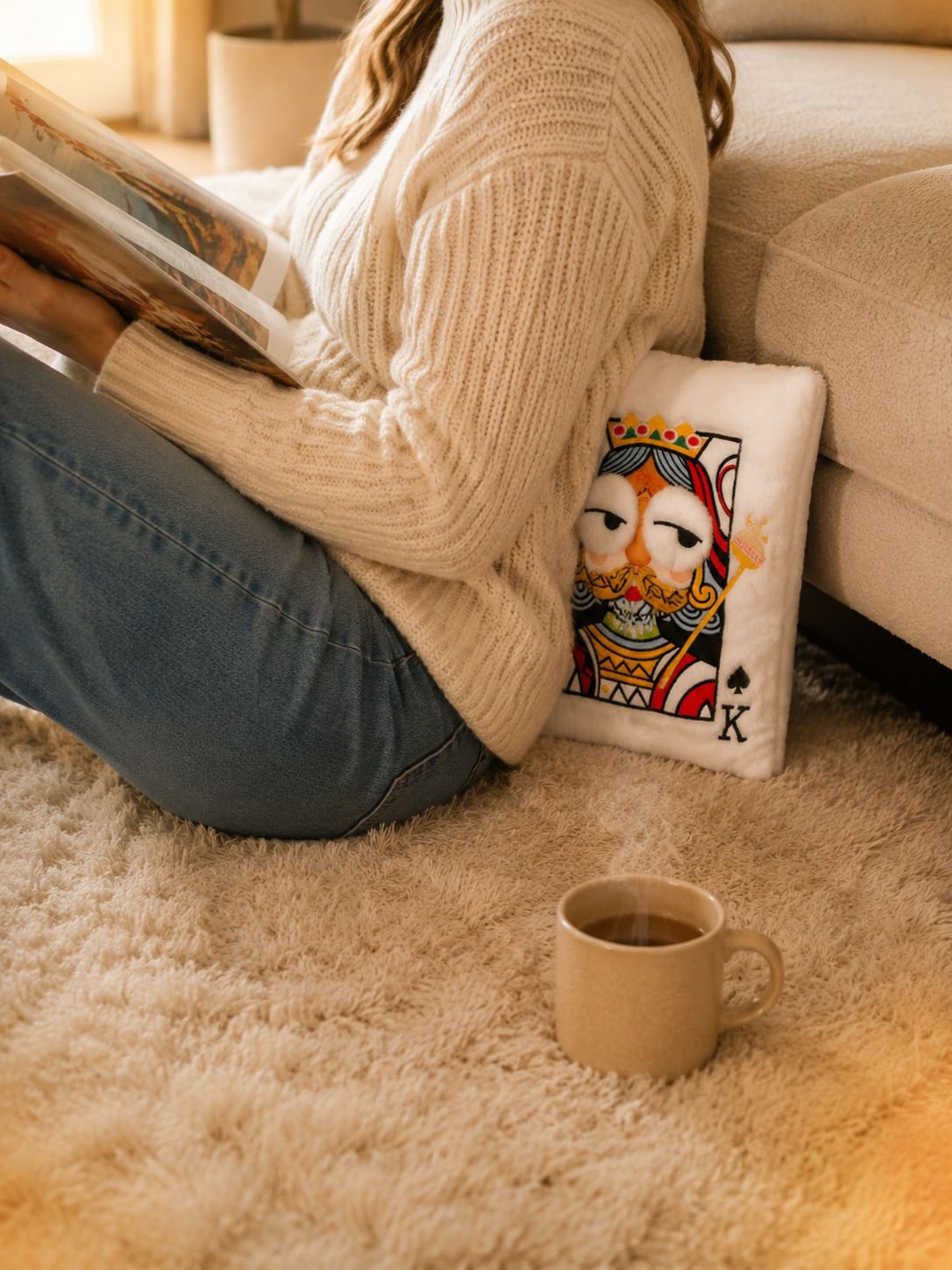 Playing card pillow perfect for sofa or bed