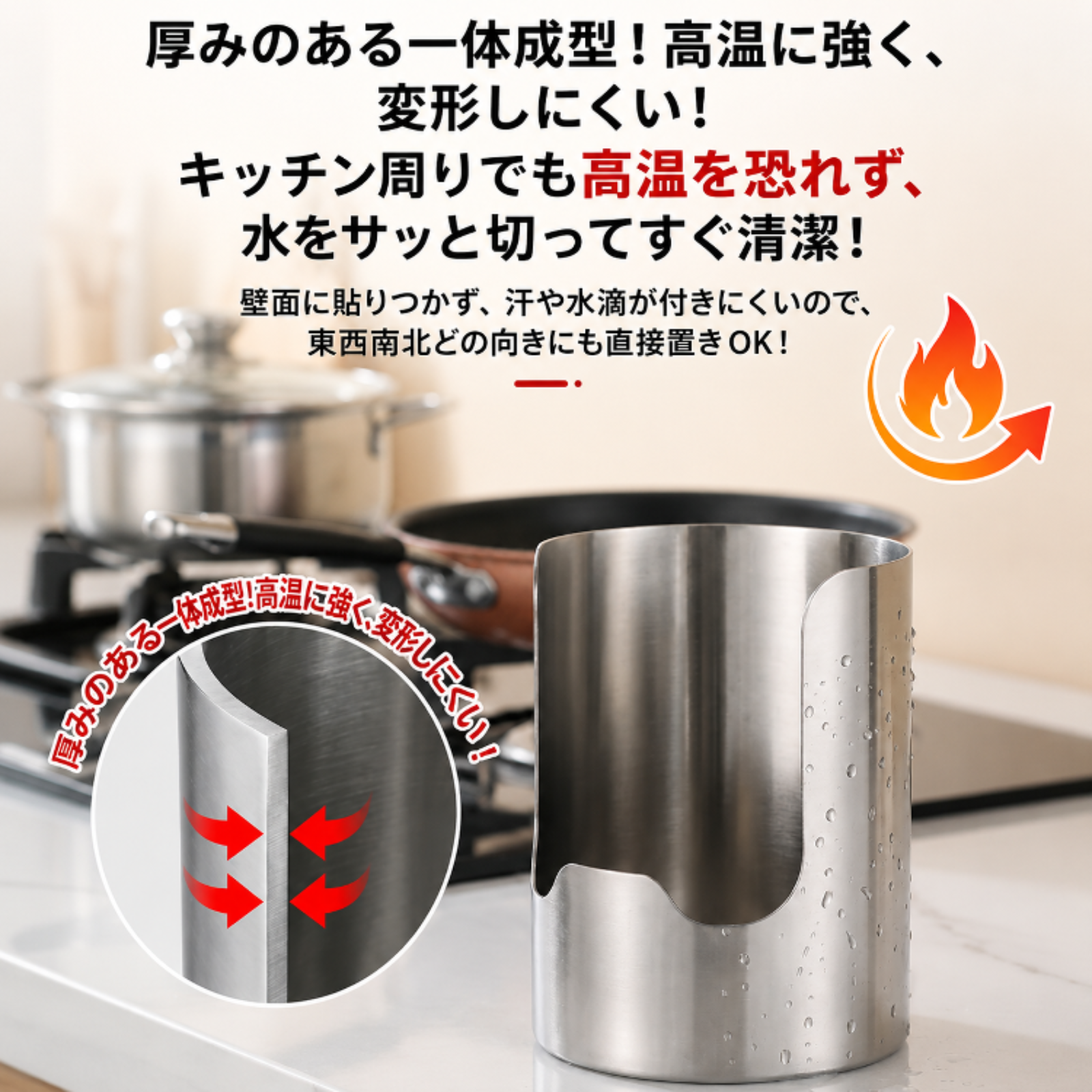 多機能厚手ステンレス製鍋蓋ラック