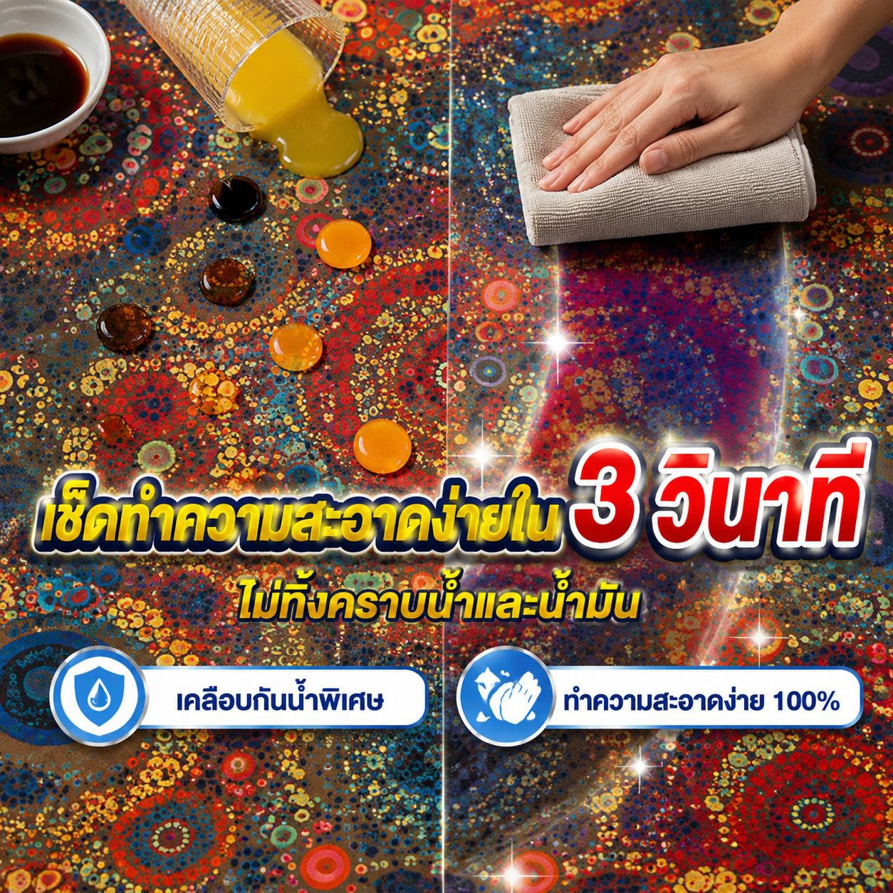 ผ้าปูโต๊ะโบฮีเมียนกันน้ำ พู่สีสันสดใส ทนต่อการใช้งาน ป้องกันฝุ่น