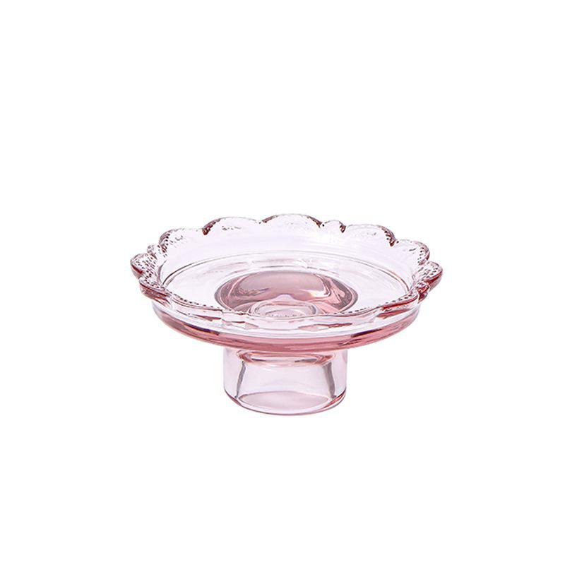 Green Glass Stemmed Dessert and Breakfast Plate