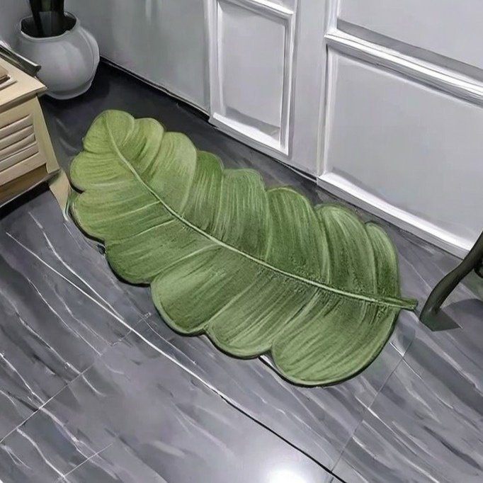 잎사귀 패턴 욕실 흡수 방지 매트