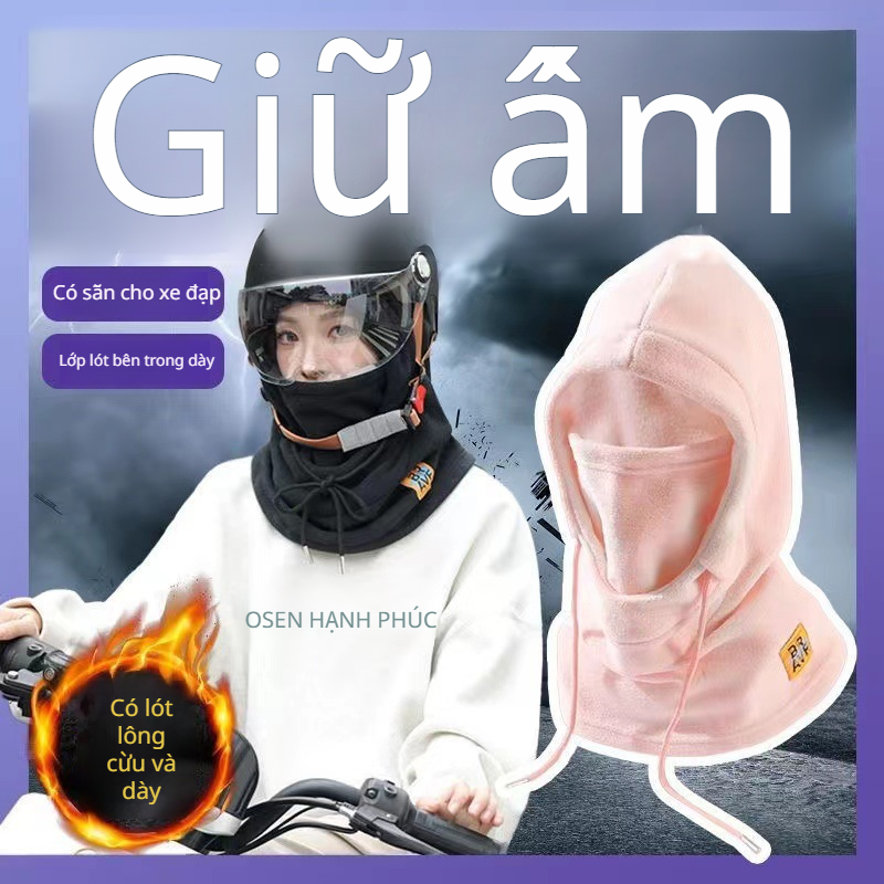 Mũ Ấm Khăn Quàng Cổ Mặt Nạ Để Giữ Ấm Chống Lạnh Và Chắn Gió Khi Đạp Xe