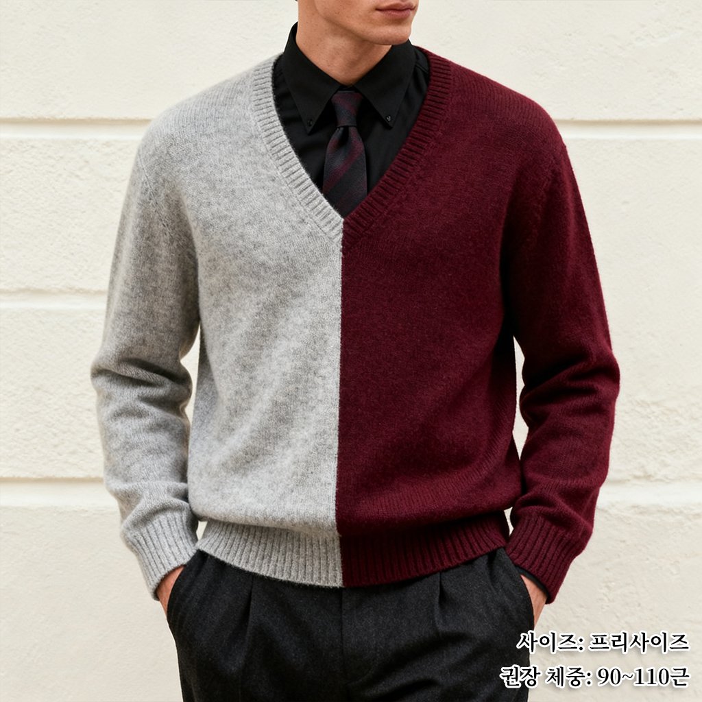 부드러운 소재의 남자 니트 디테일