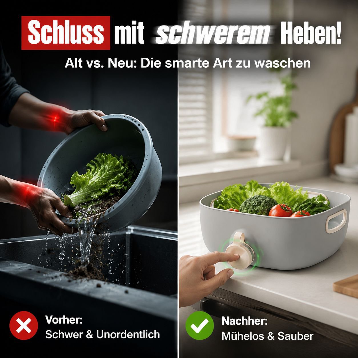 Multifunktionaler Küchen-Abtropfkorb – Faltbare Spülschüssel für Gemüse und Obst