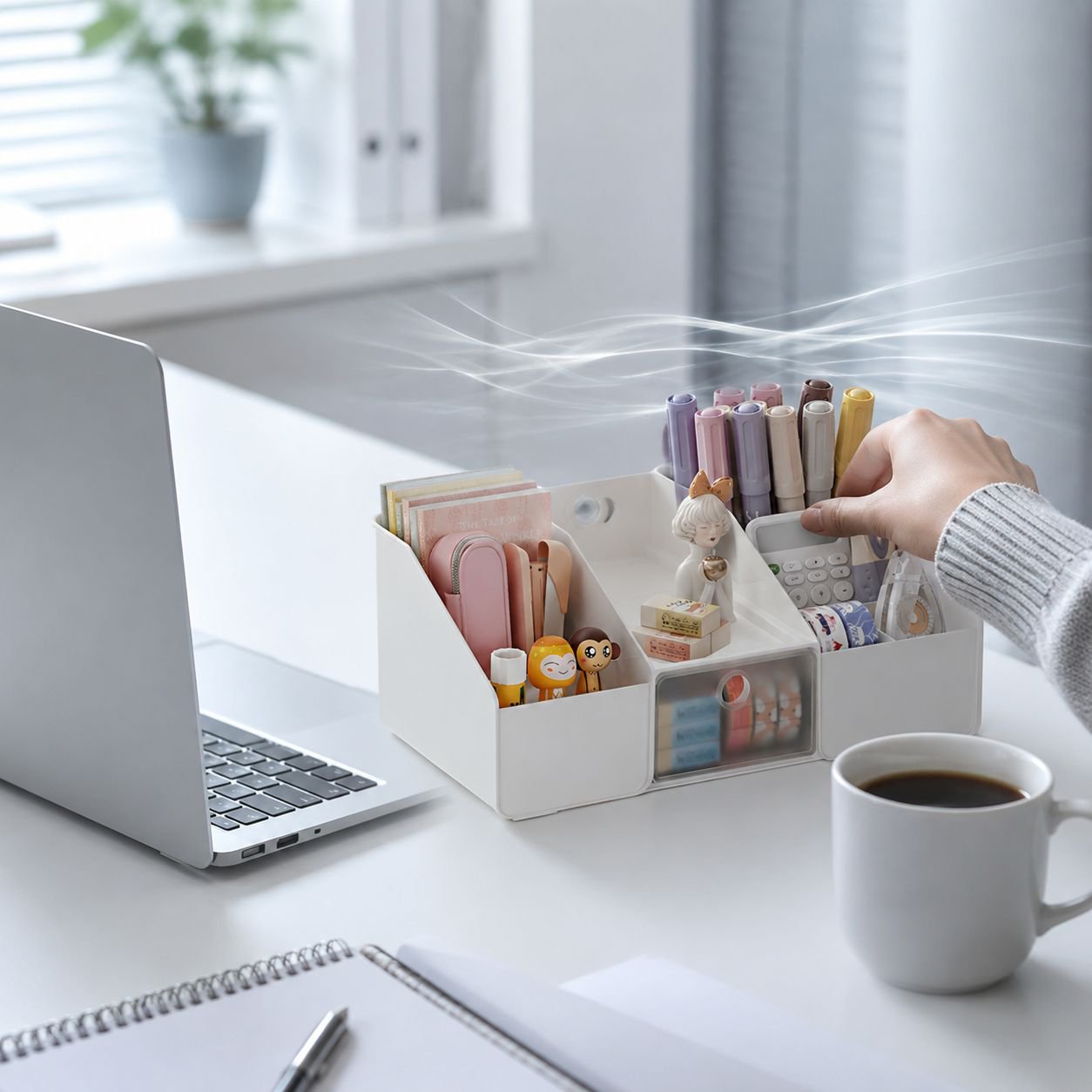 Make-up und Lippenstifte in Schubladen Organizer verstaut