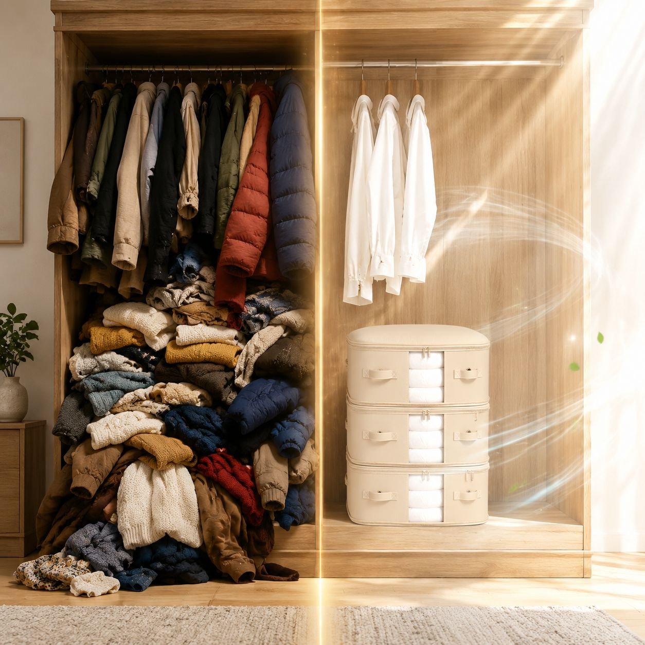Quilt-Aufbewahrungstasche für Kleiderschrank