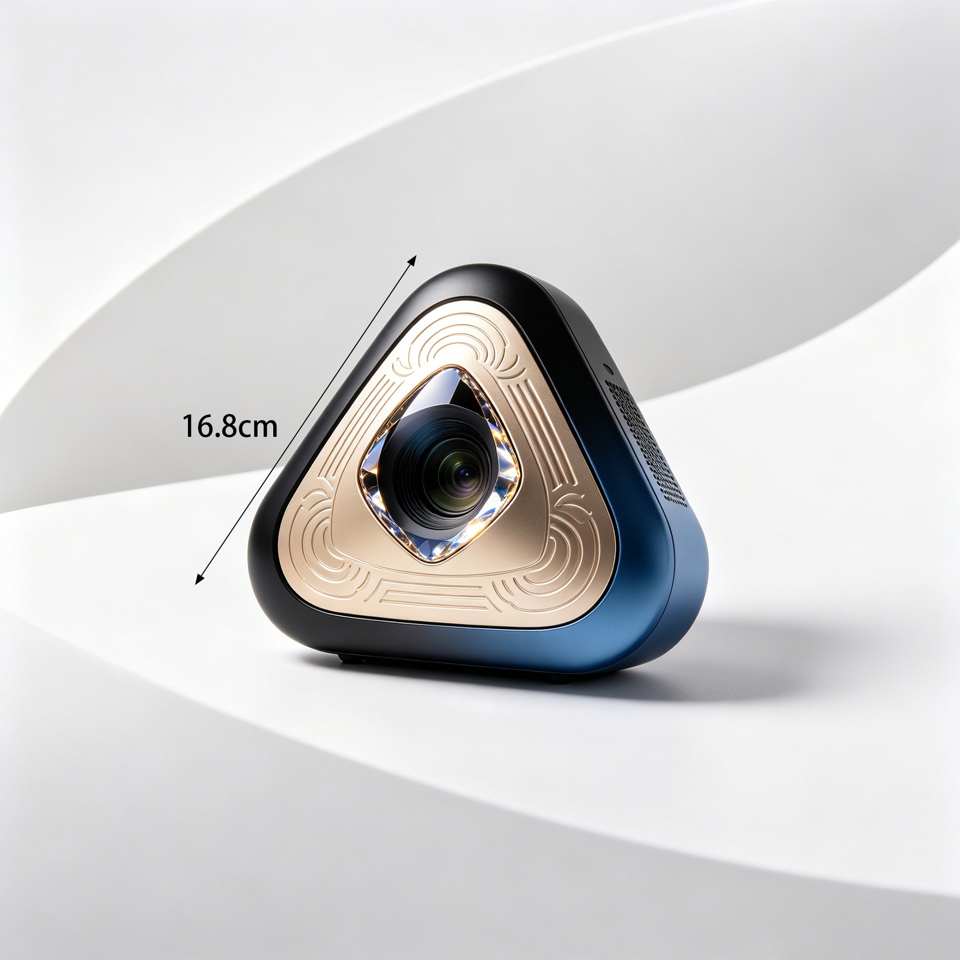 HD Home Projector front view with lens