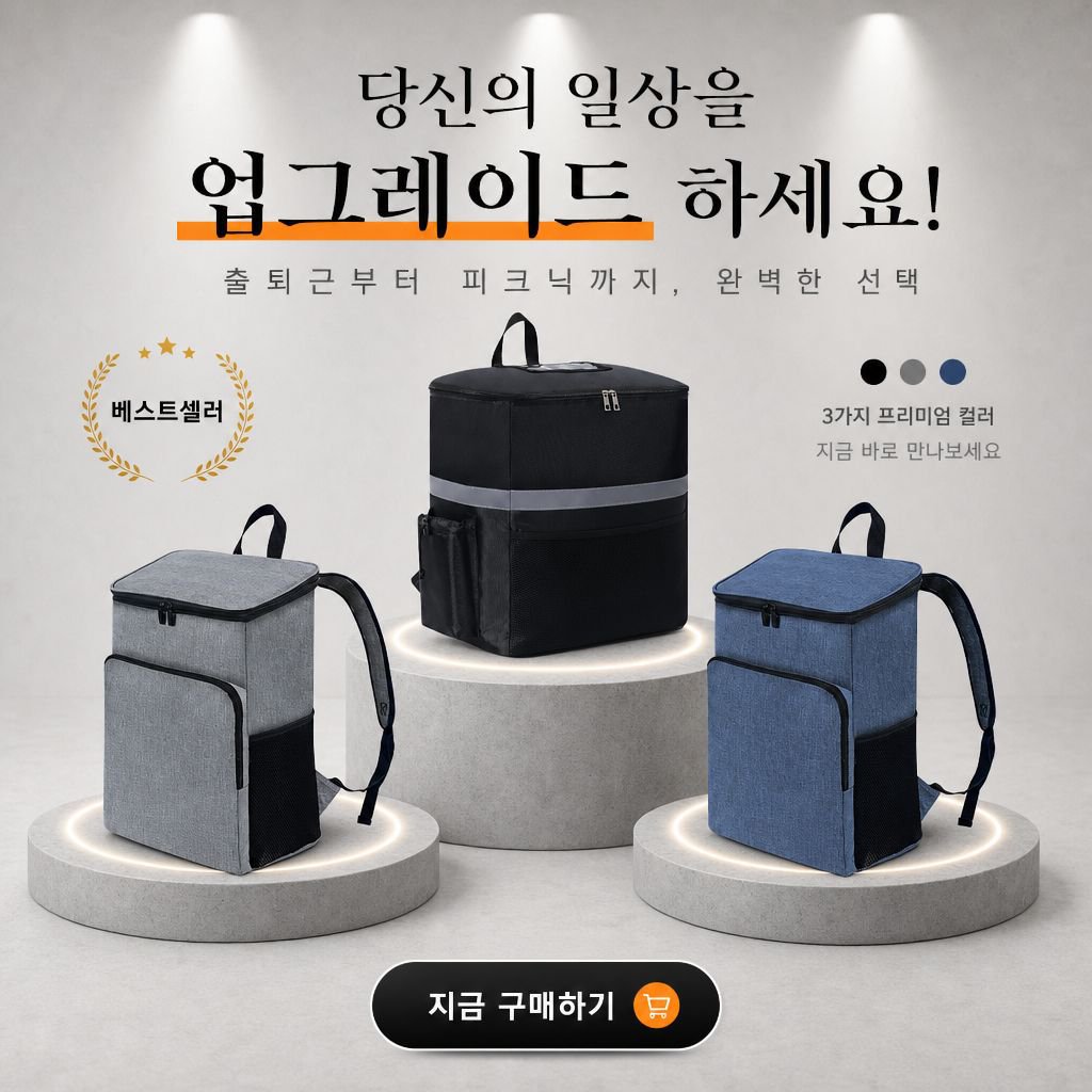 야외용 대용량 아이스 도시락 보온가방 더블포켓