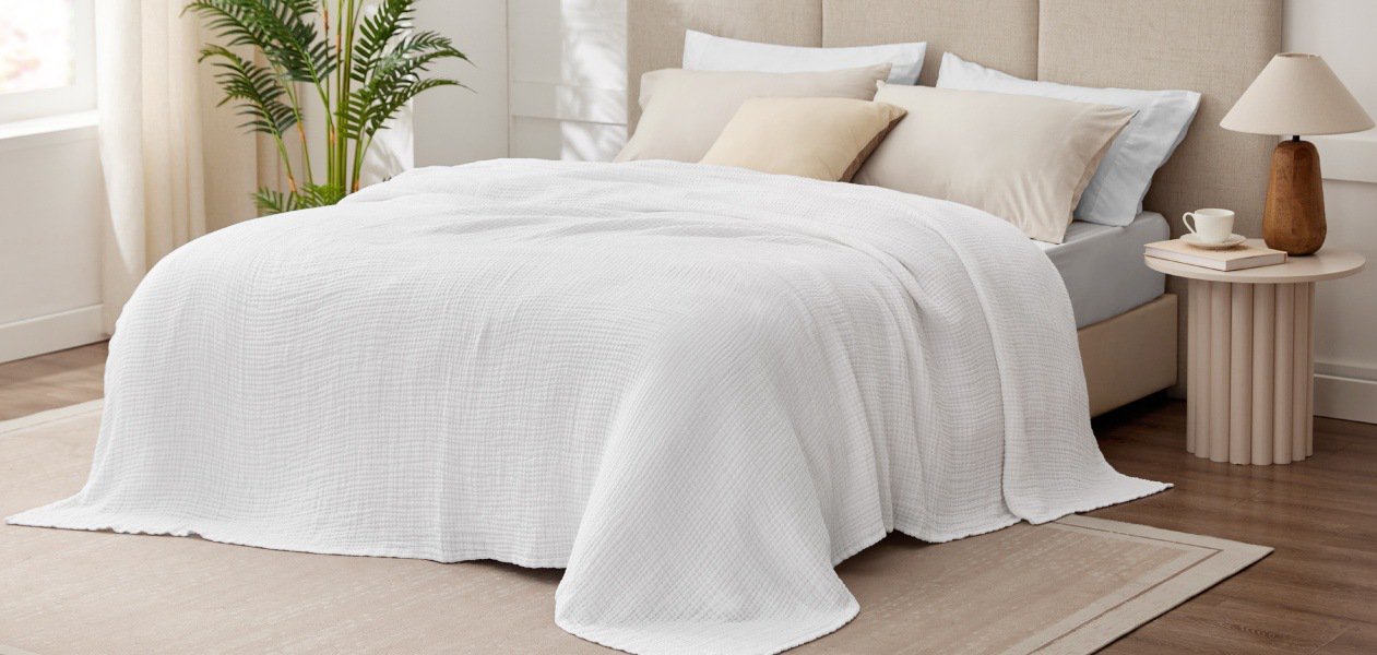 Thin breathable blanket for comfortable sleep