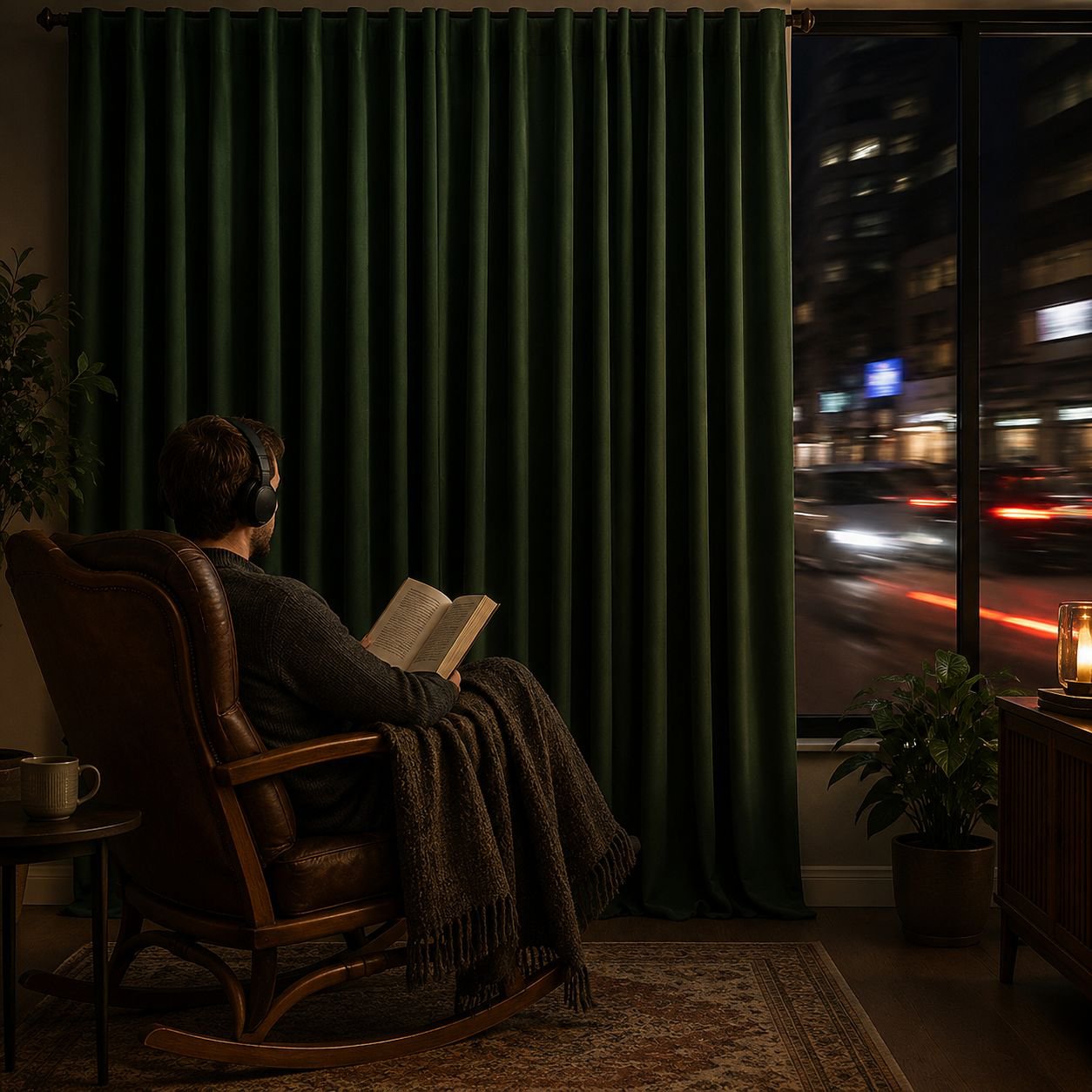 Short blackout curtain providing privacy and blocking sunlight