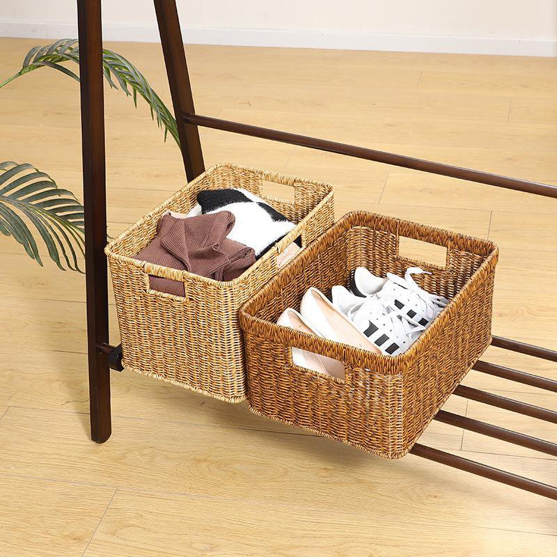 Woven Storage Basket Household Desktop Toy Sundries Snack Organizer