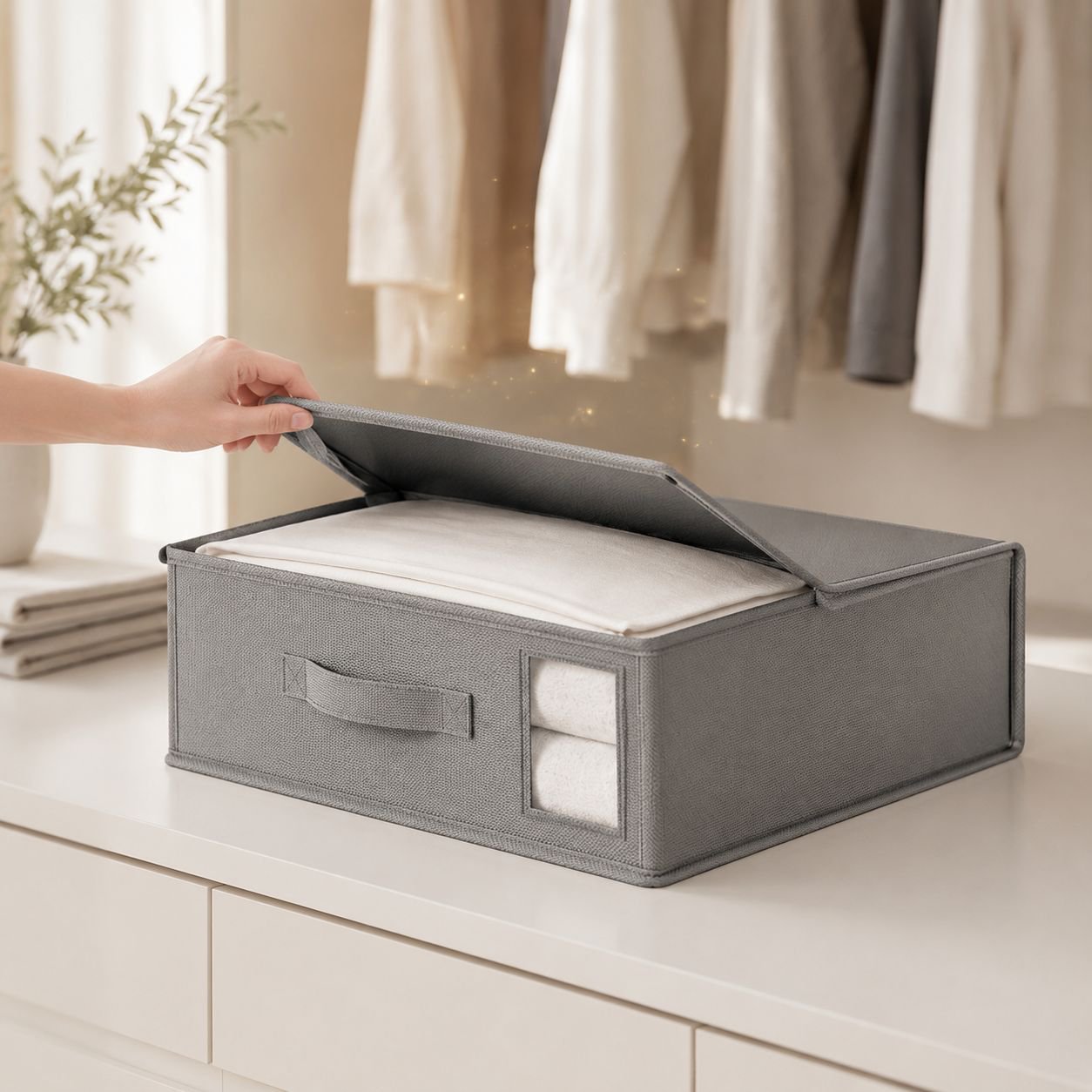 Non-woven fabric four-piece storage box for clothes, fabrics, bed sheets, wardrobes, bedroom duvet c