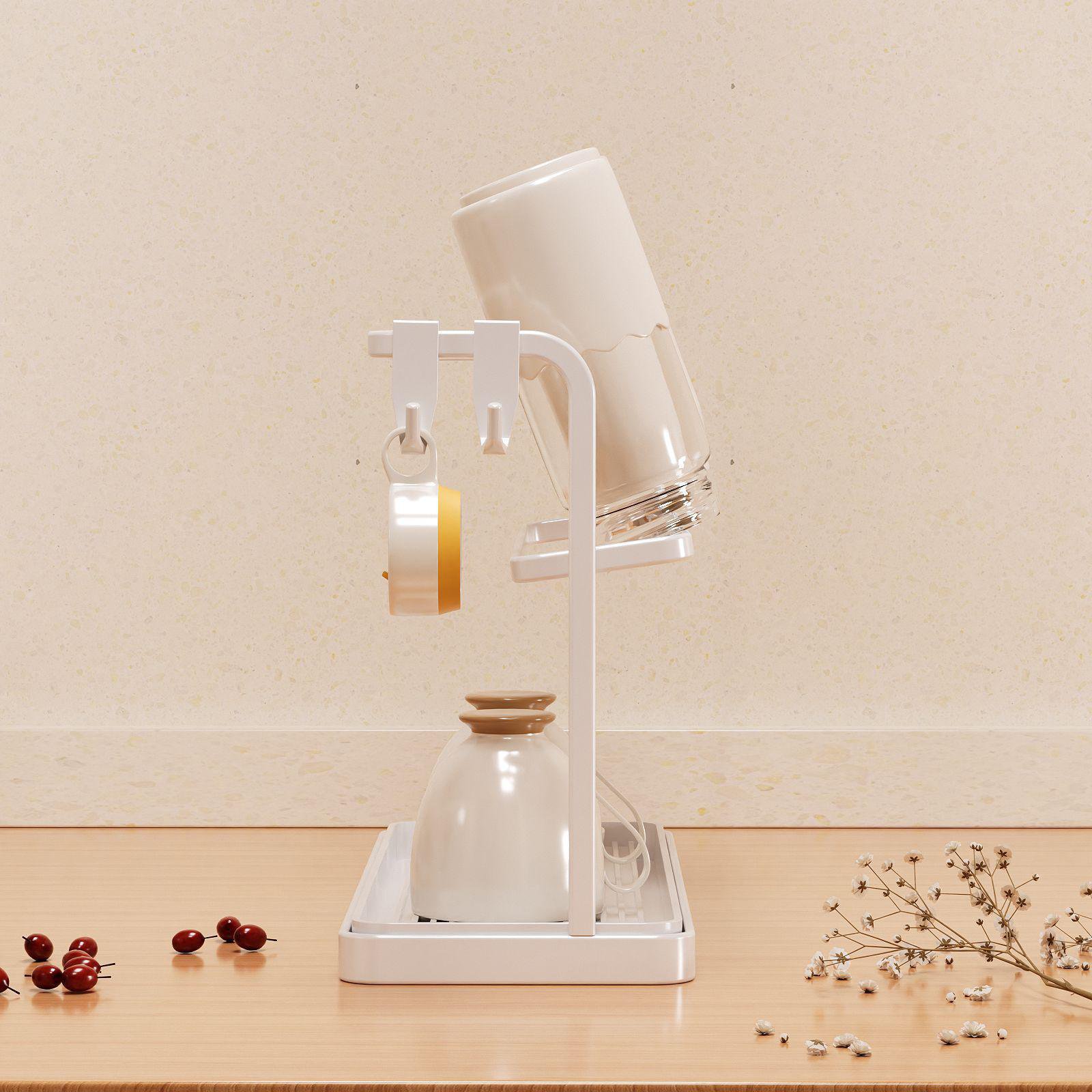 Double layer inverted drip cup holder, tea set, tea cup storage rack