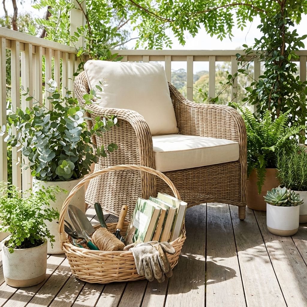 ตะกร้าเก็บของหวายแบบถือด้วยมือ