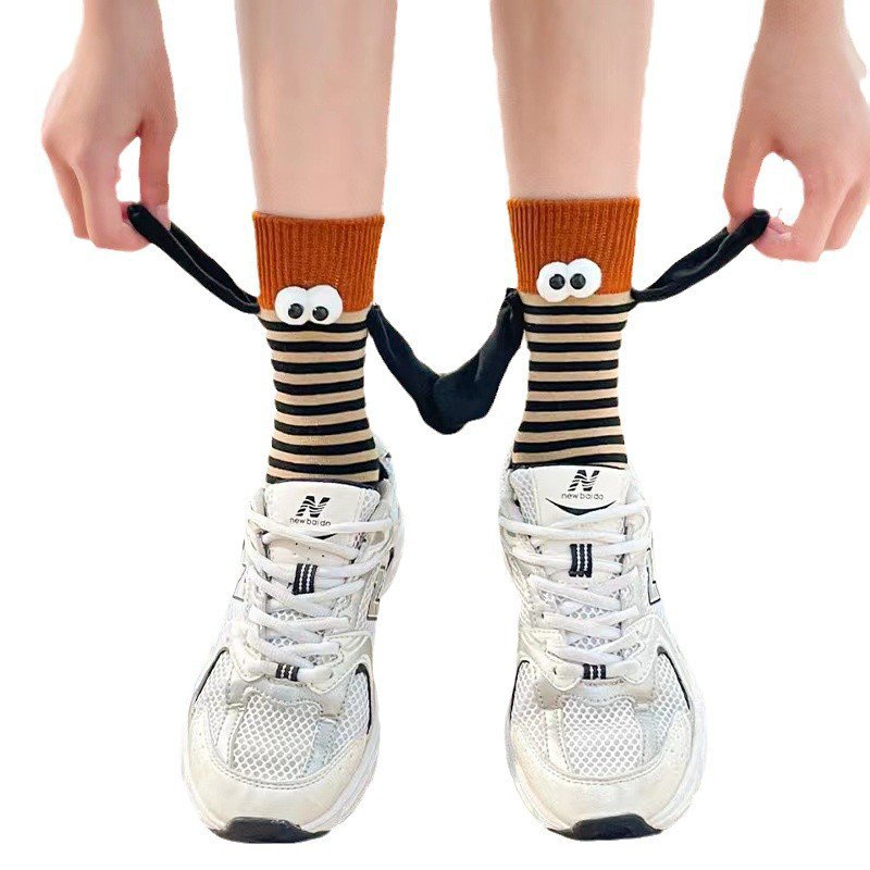 牵手カラフル磁気付きペアソックス 女性用ドーパミンカラー中筒ソックス