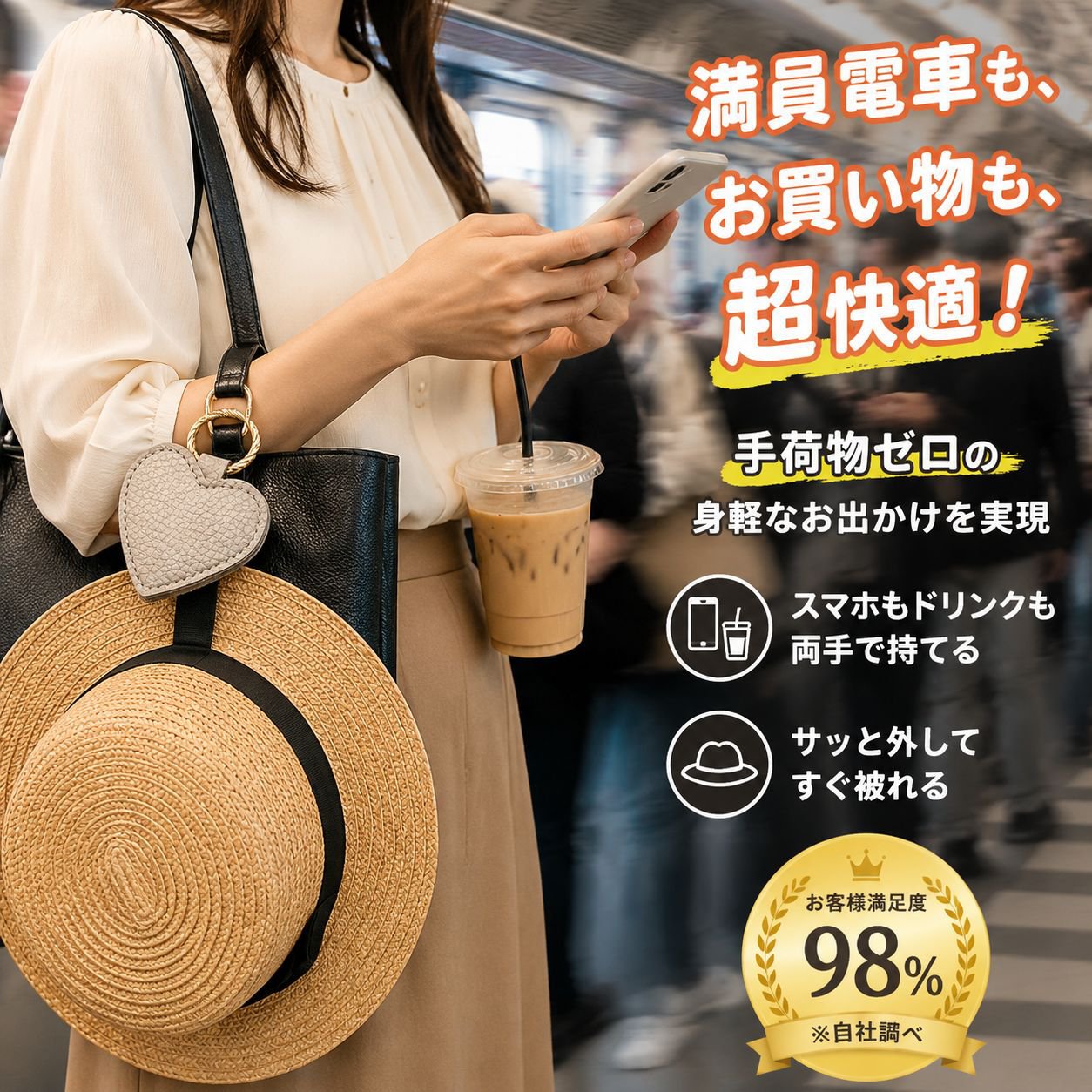 レザー製マグネット帽子クリップ