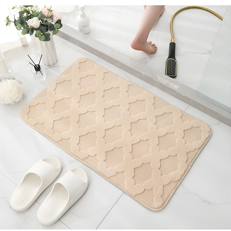 Imitation cashmere floor mat with water absorption and anti slip properties
