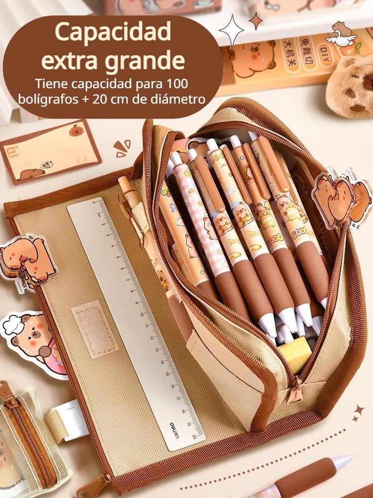 Estuche de lápices para niños con compartimentos múltiples