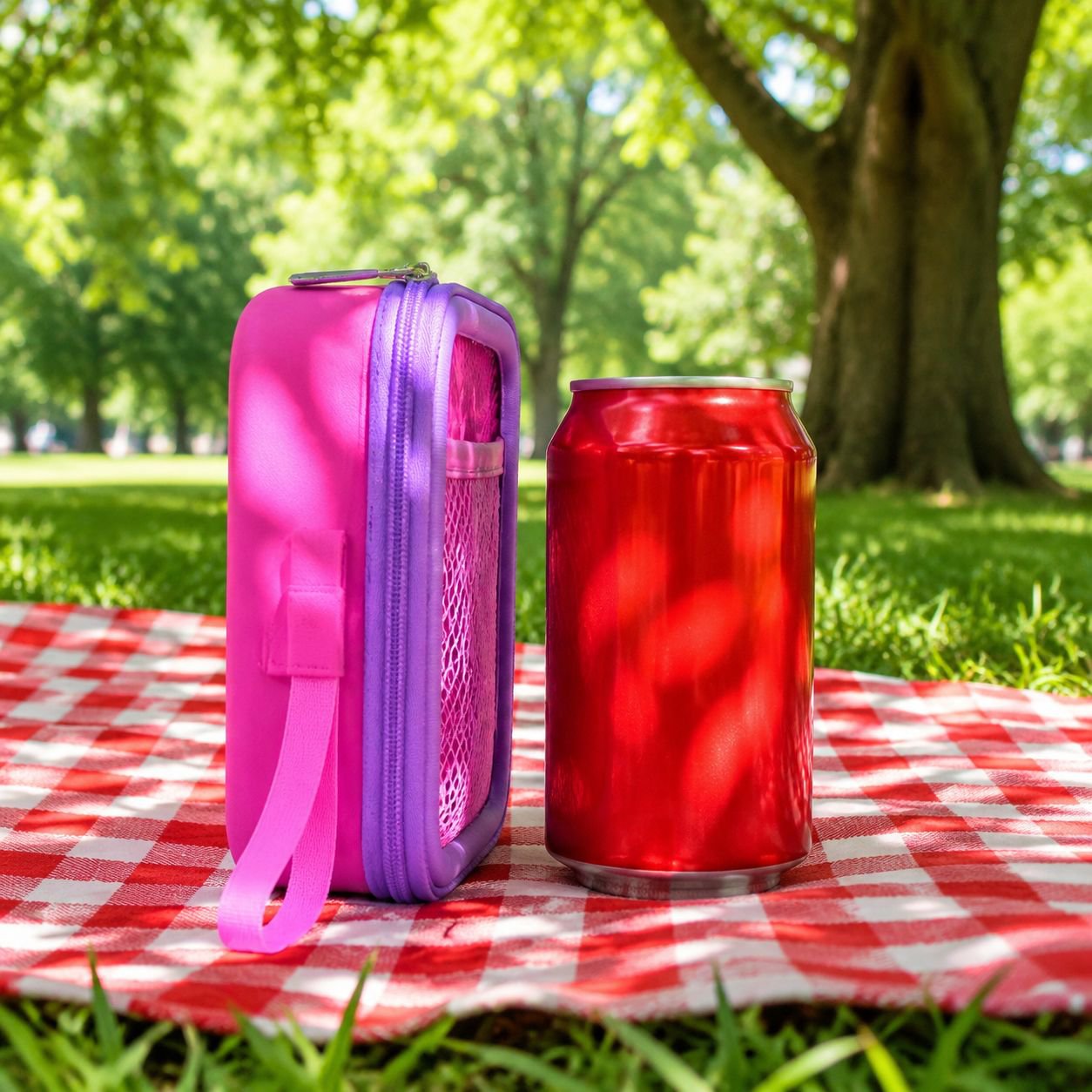 Compact pink camera case for easy storage