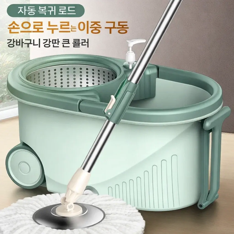 가정용 물걸레통세트 게으름뱅이 물걸레 손세탁 회전구동 물걸레통세트 탈수
