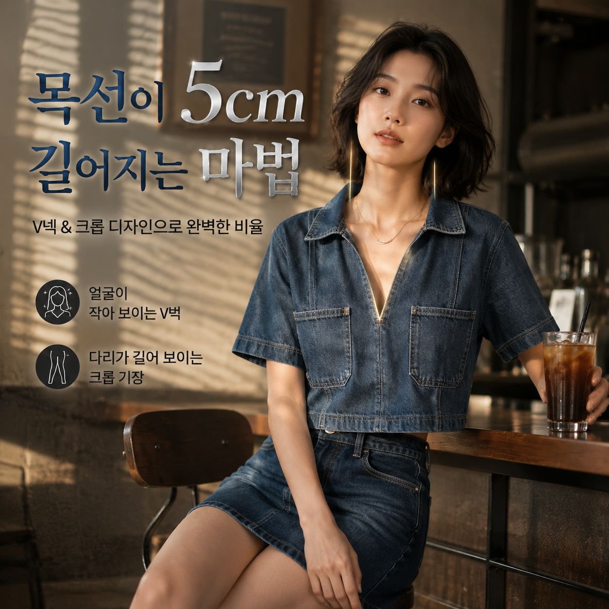 데님 세트 스커트 팬츠 투피스