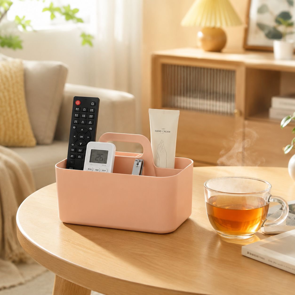 Compact portable storage box for desks