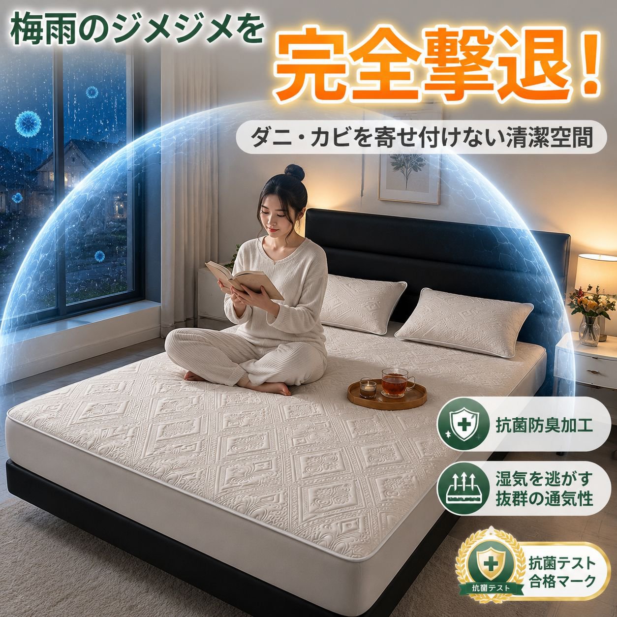 涼感防塵アイスシルクベッドカバー