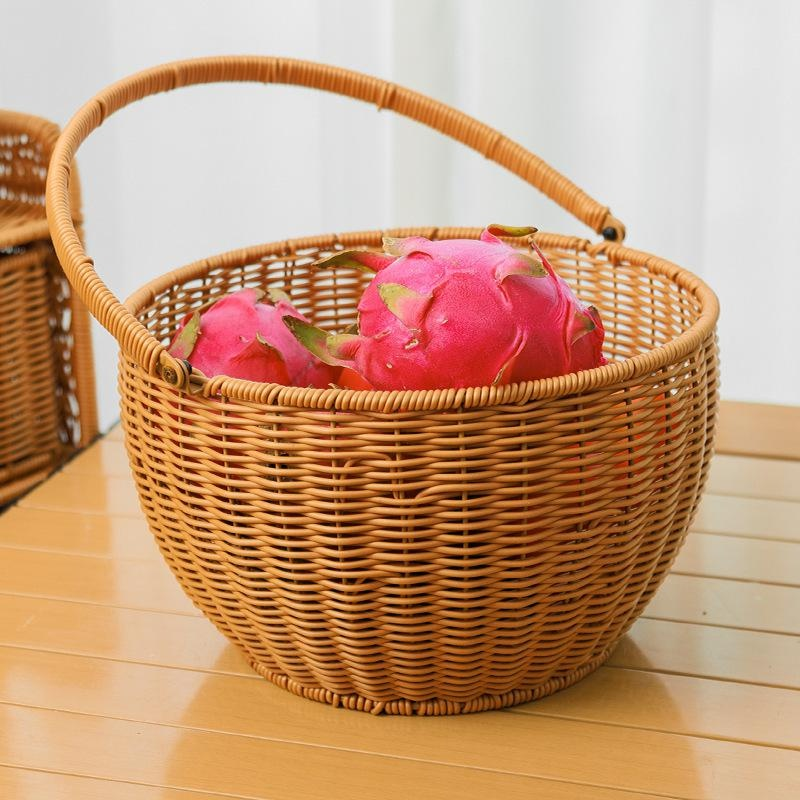 Handmade vegetable picnic basket made of imitation rattan weaving
