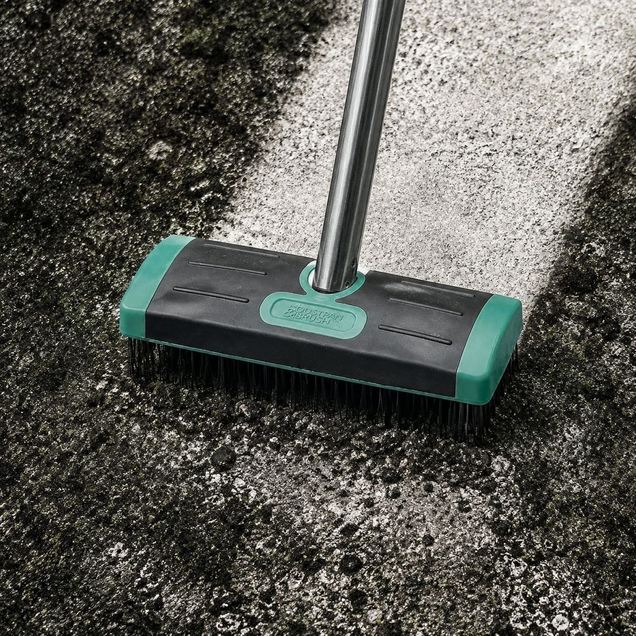 Heavy-duty patio brush with stainless steel bristles