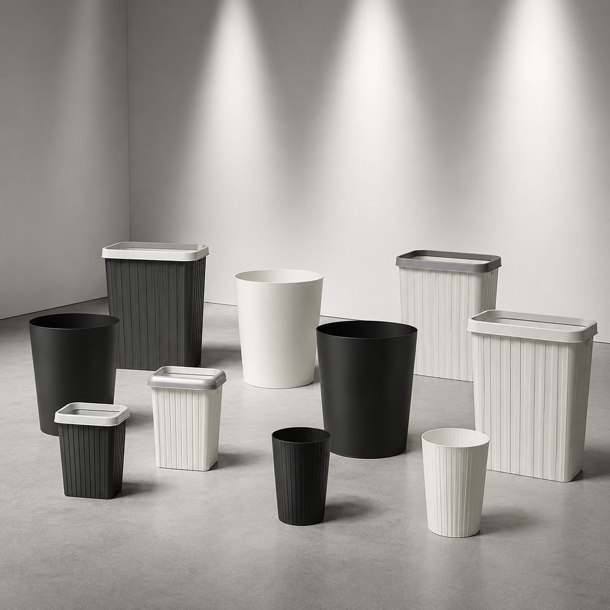 Poubelle en plastique avec anneau d'étanchéité pour cuisine, salle de bain et bureau
