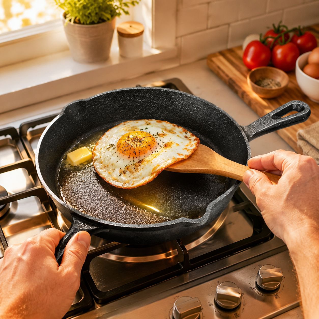 Thickened cast iron pan mini omelette pan uncoated pig iron physical non-stick cast iron pan