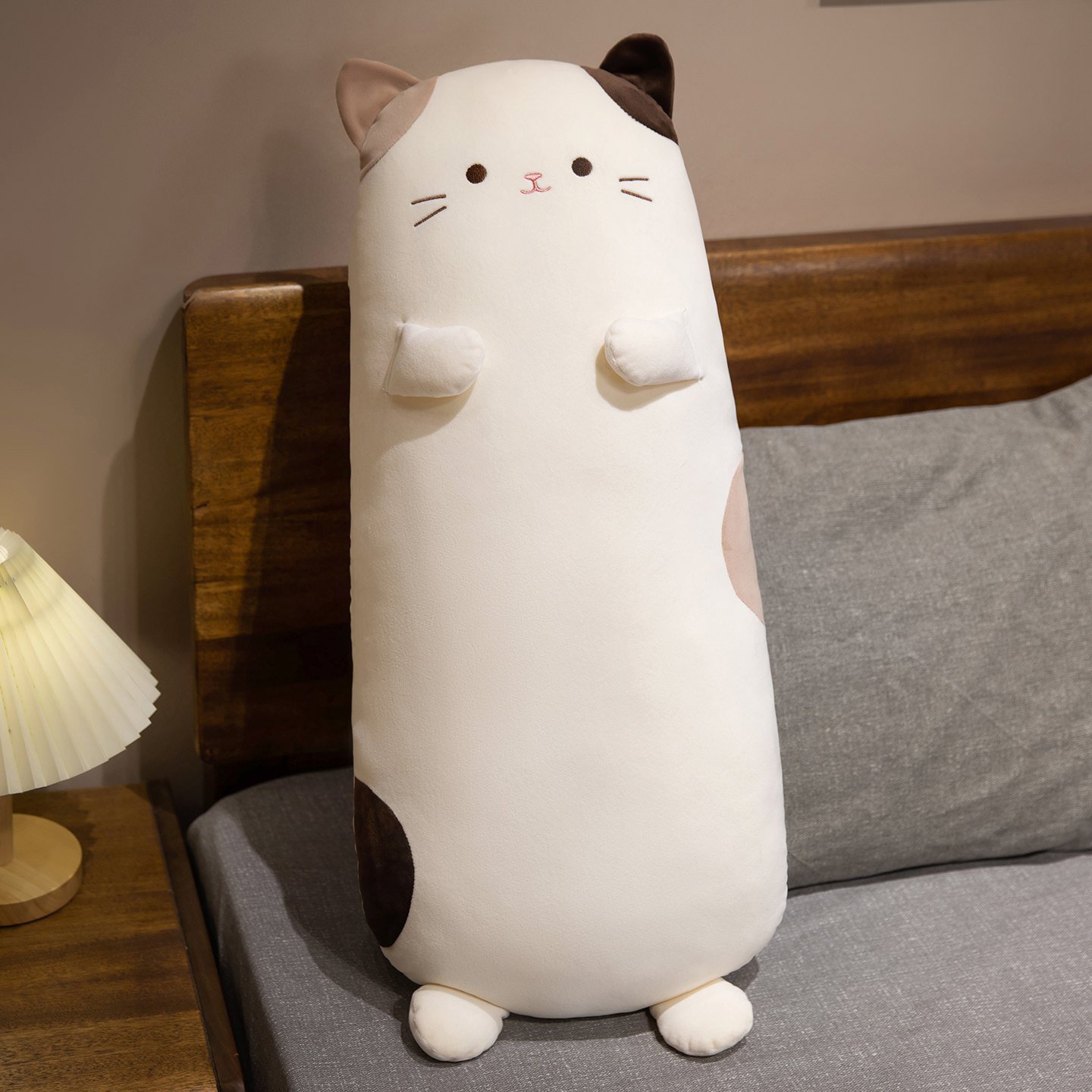 可爱三花猫咪抱枕床上睡觉夹腿长条枕头女生宿舍沙发靠垫床头靠背