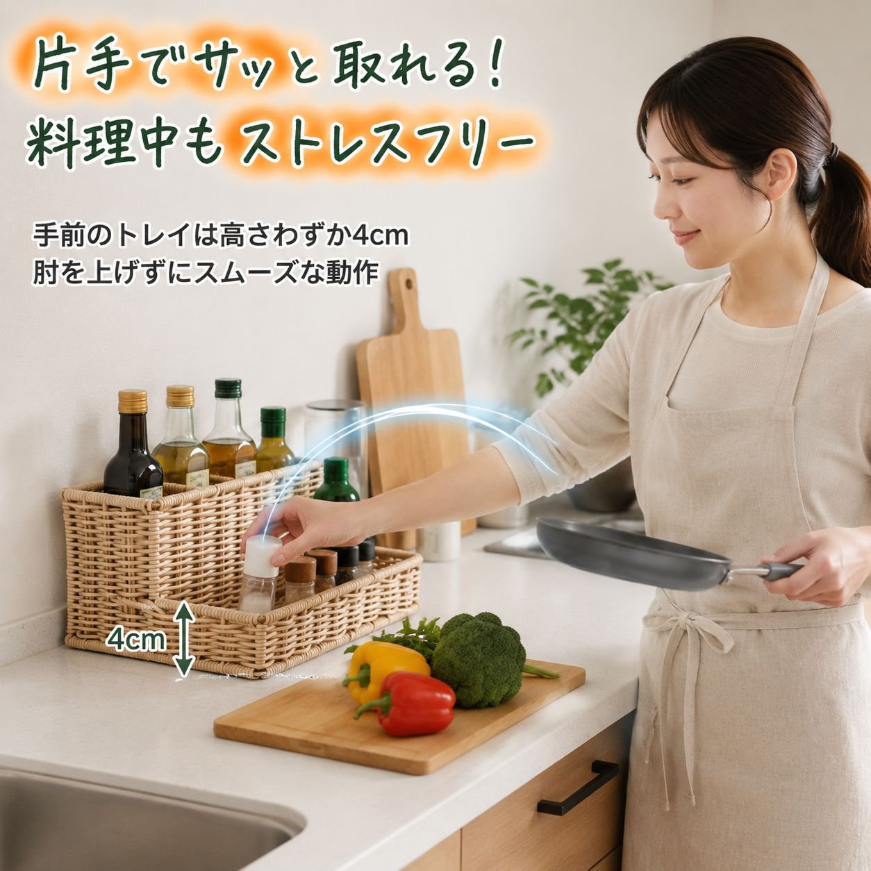 キッチンテーブル用カトラリー収納バスケット