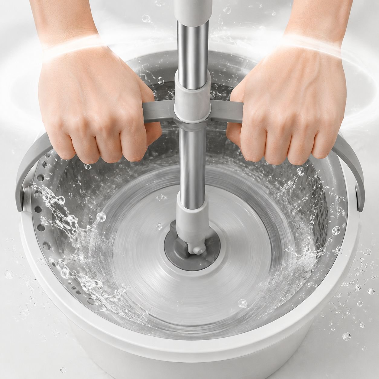 Lazy Household Mop with Bucket, Hands-Free Dirty Water Separation Wet Mop