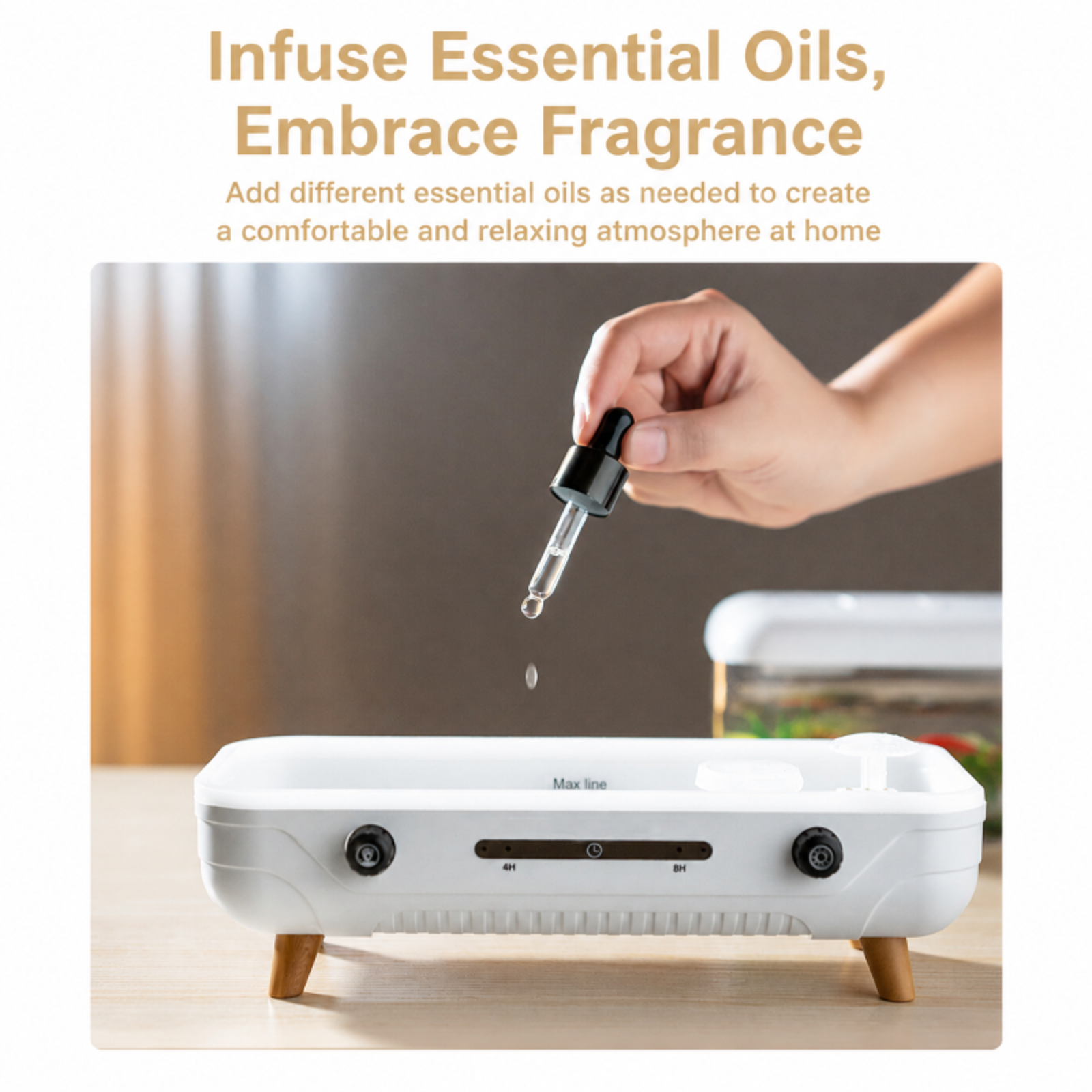 New DIY Water Feature Aroma Diffuser with Colorful Lights, High-Value Design, Fine Atomization Humid
