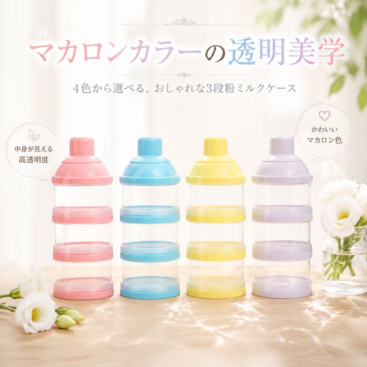 3層分けミルクパウダー容器