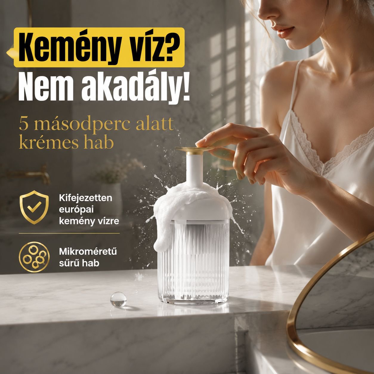 Kézi forgó habkészítő arctisztítóhoz, samponhoz, tusfürdőhöz