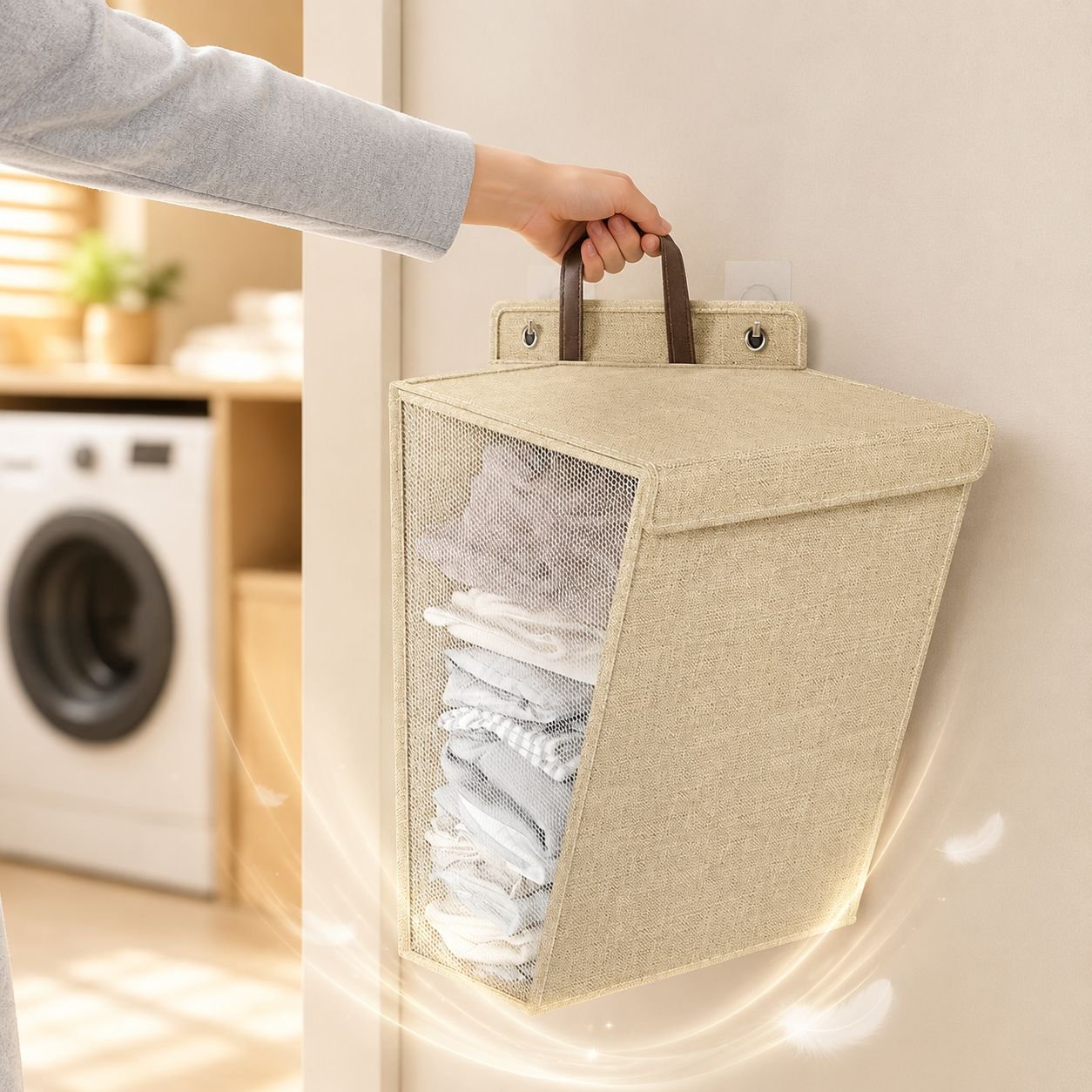 Portable Cotton and Linen Storage Basket Multipurpose Foldable Organizer