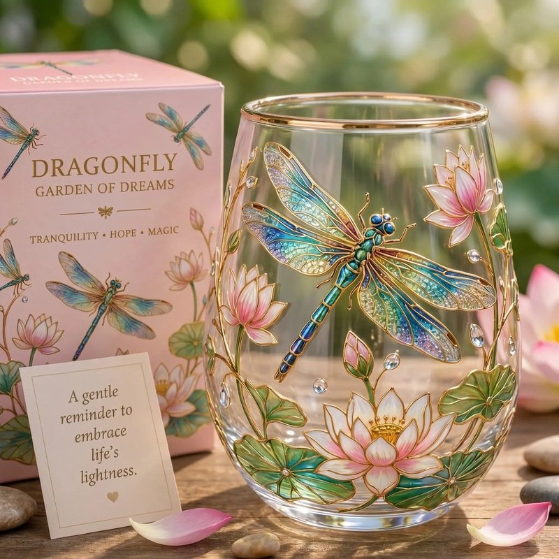 Handcrafted Enamel Glass Teacup Decorative Ornament