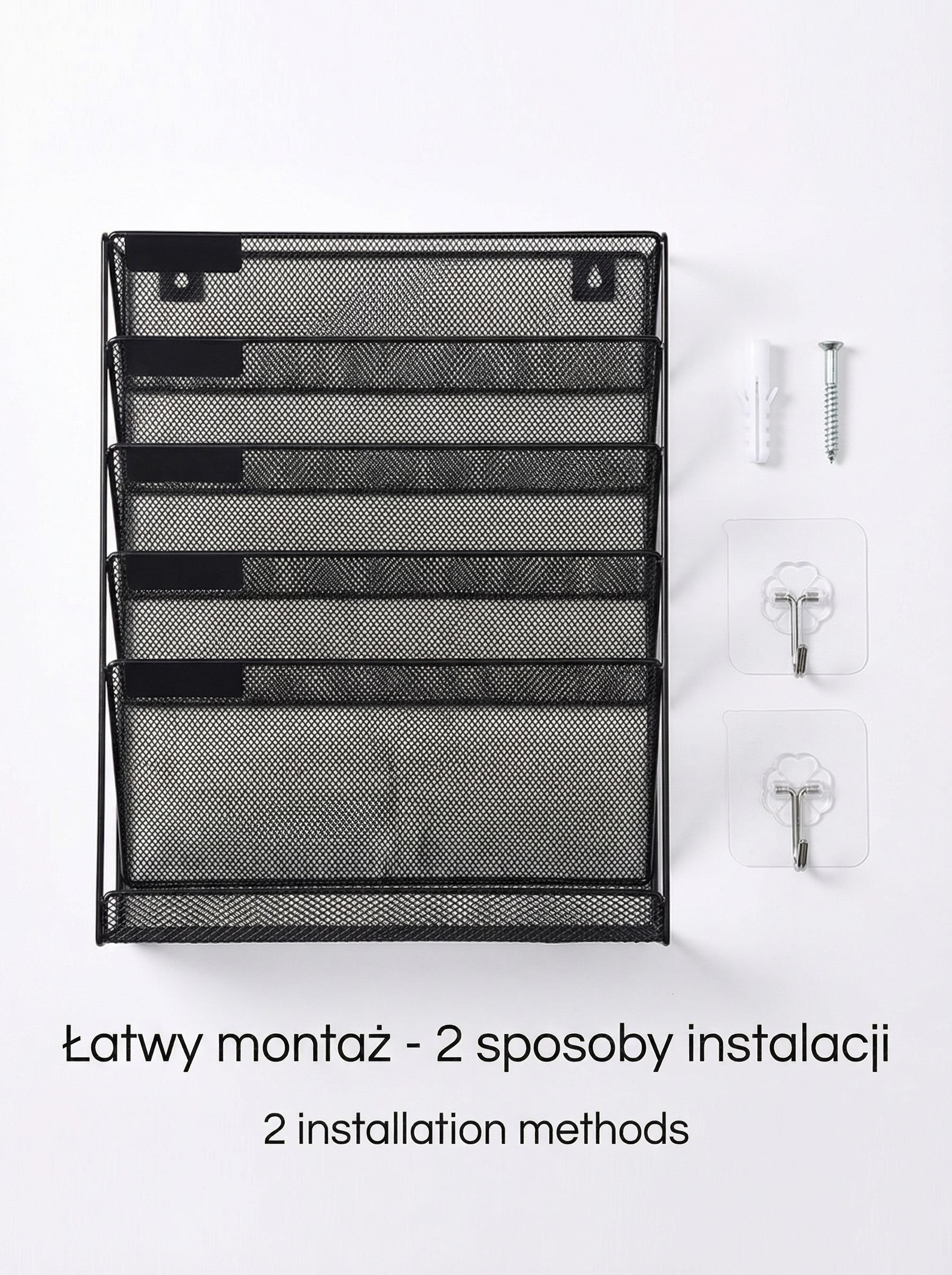 Łatwy montaż stojaka na dokumenty na ścianie