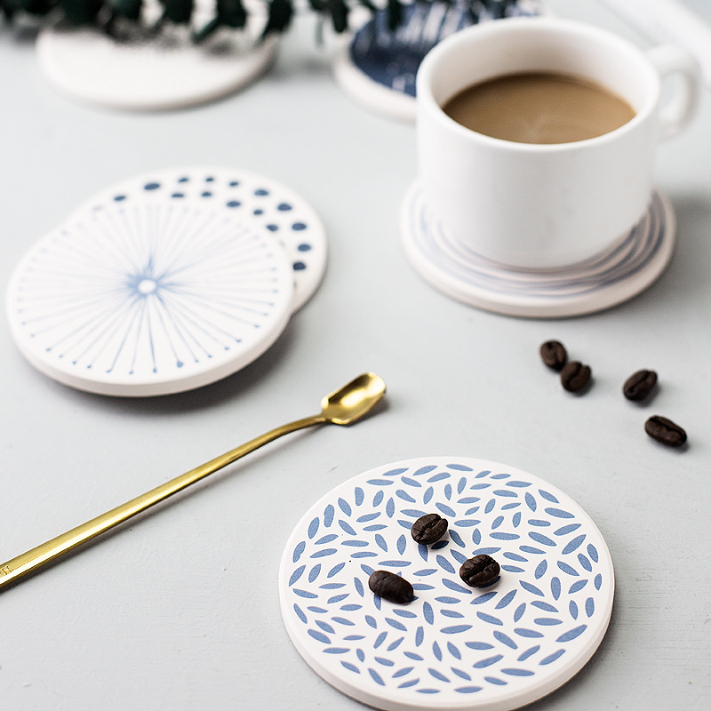 Diatomaceous earth coasters
