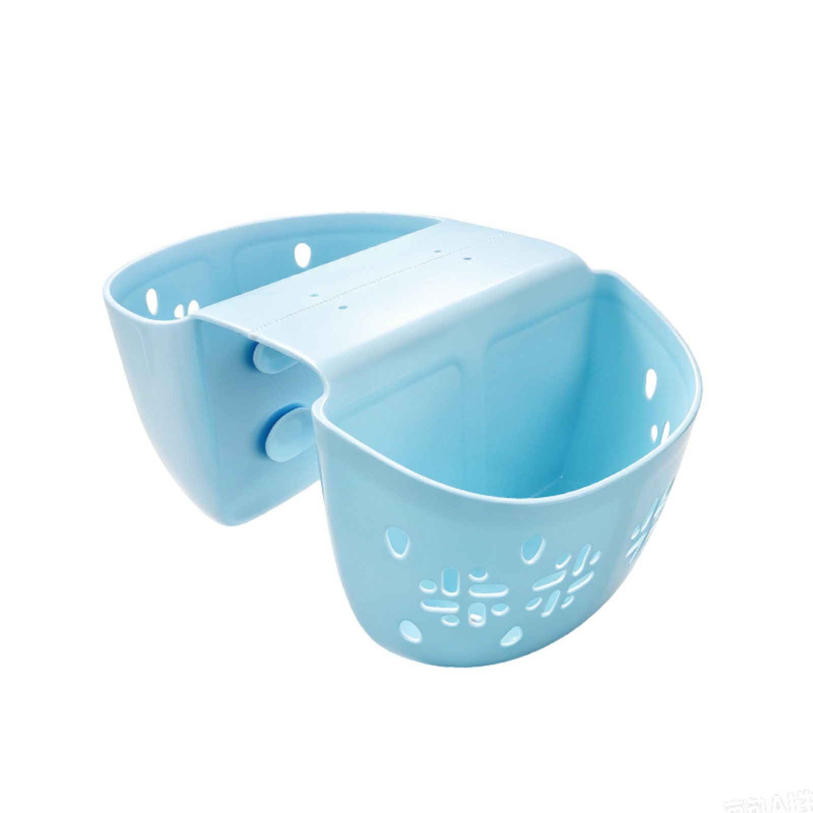 Baby bathtub storage bag, made of soft, food-grade silicone, non-slip, wall-mountable, with a large 
