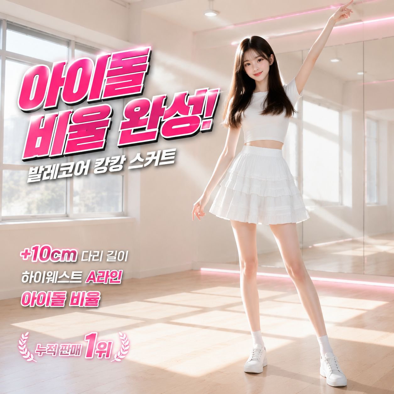 여름 신상 하이웨스트 케이크 스커트
