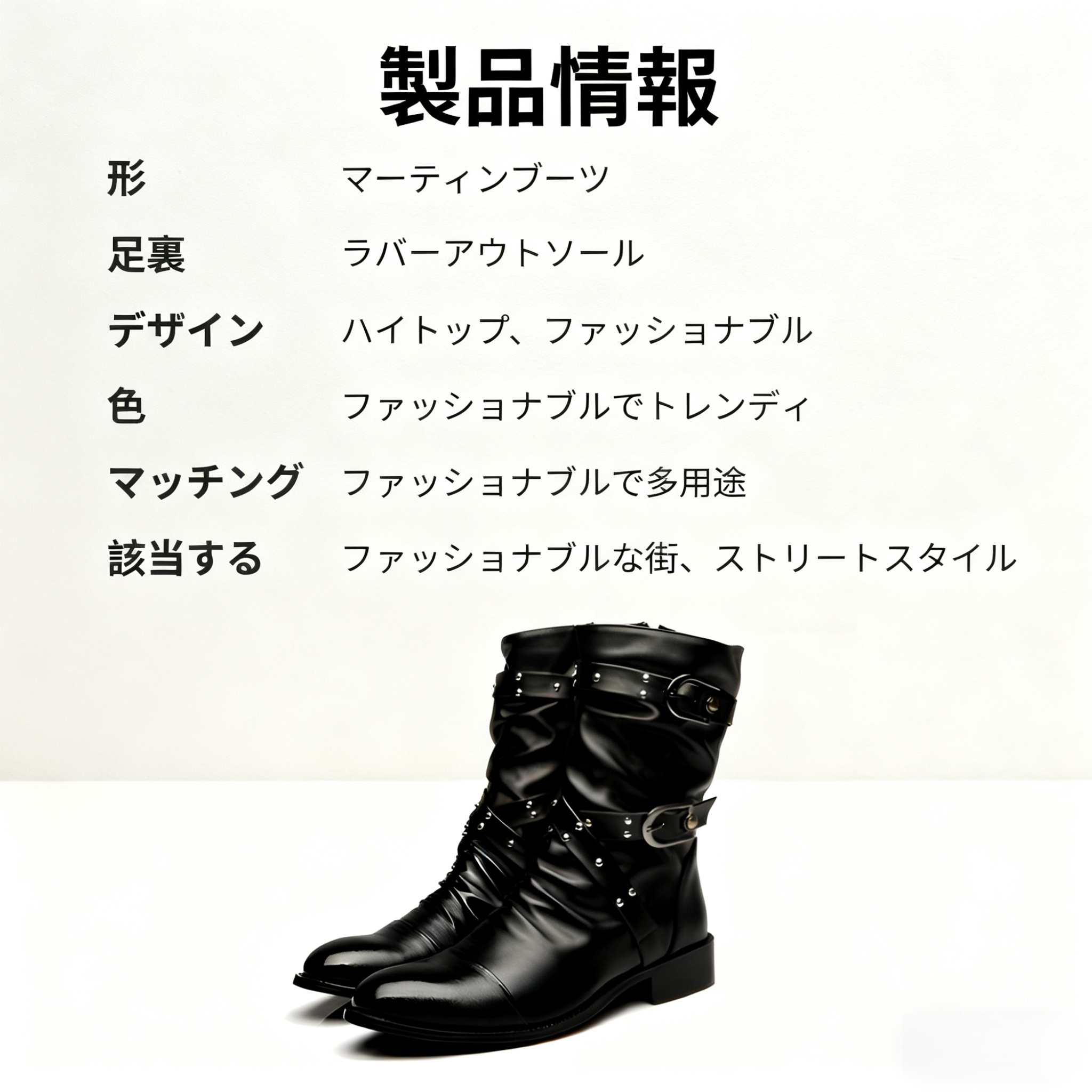 トレンドマーティンブーツ 中筒スタイリッシュ裏起毛保温レザーブーツ メンズ