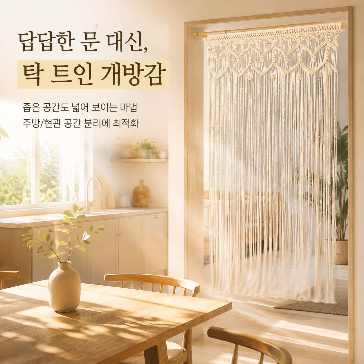 보헤미안 스타일 커튼, 파티션 커튼, 수제 직조 태피스트리  직조 커튼