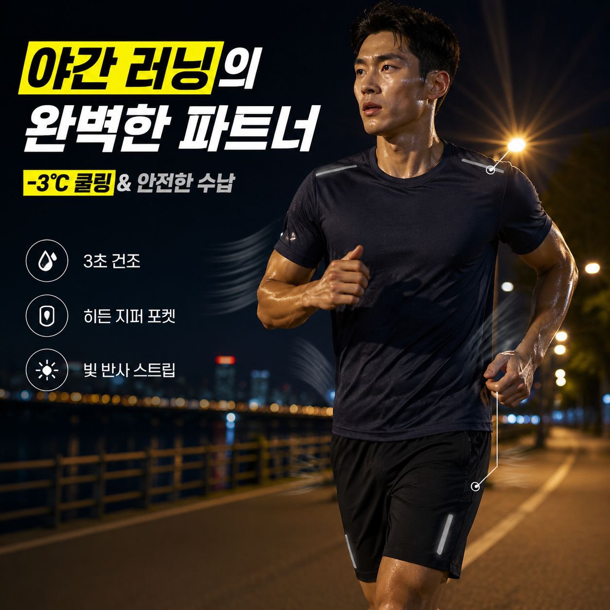 여름 아이스 실크 통기성 남성 스포츠 반팔 티셔츠 반바지 투피스 세트